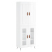 vidaXL Skříň highboard lesklá bílá 69,5 x 34 x 180 cm kompozitní dřevo