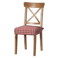Dekoria Sedák na židli IKEA Ingolf, červeno - bílá střední kostka, židle Inglof, Quadro, 136-16