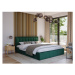Čalouněná postel MOON rozměr 80x200 cm Tmavě zelená