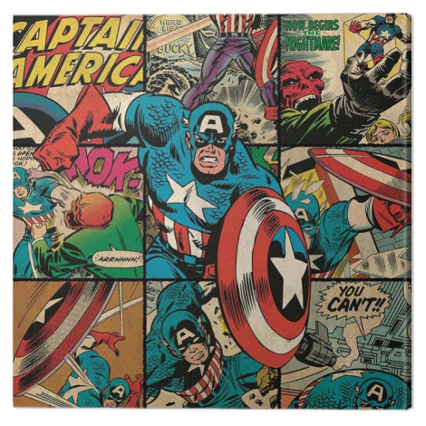 Obraz na plátně Captain America - Squares, (40 x 40 cm) Pyramid