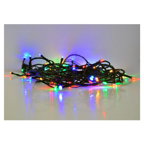 LED venkovní vánoční řetěz, 500 LED, 50 m, přívod 5 m, 8 funkcí, časovač, IP44, vícebarevný SOLIGHT