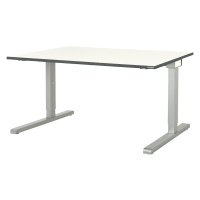 mauser Výškově nastavitelný obdélníkový stůl, š x h 1600 x 900 mm, deska bílá, podstavec v hliní