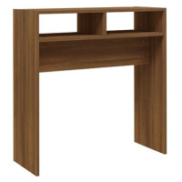 Konzolový stolek hnědý dub 78 × 30 × 80 cm kompozitní dřevo
