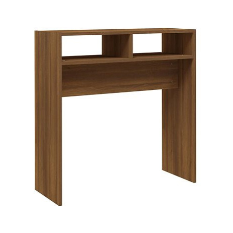 Konzolový stolek hnědý dub 78 × 30 × 80 cm kompozitní dřevo SHUMEE