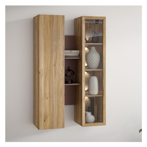 Nástěnná police INAR dub/hnědá BTHVH331-Q192