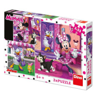 Dino puzzle Walt Disney Den s Minnie 3x55 dílků