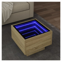 vidaXL Odkládací stolek s LED dub sonoma 40x40x30 cm kompozitní dřevo