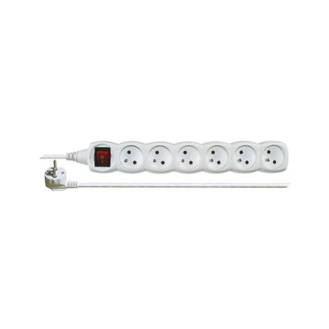 EMOS Prodlužovací kabel s vypínačem – 6 zásuvek, 2m, bílý