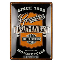 Plechová cedule Harley-Davidson - Genuine Motorcycles, 30 x 40 cm