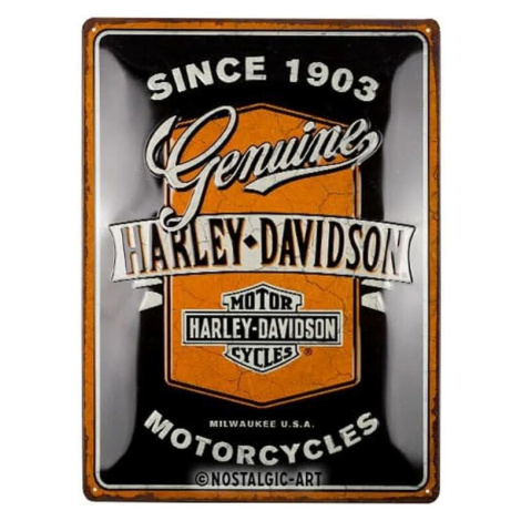 Plechová cedule Harley-Davidson - Genuine Motorcycles, 30 x 40 cm NEKUPTO