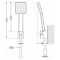 MEXEN/S Libra R45 vanová baterie s příslušenstvím, chrom 74513R45-00