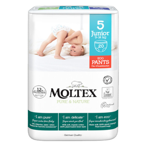 MOLTEX Pure&Nature Kalhotky plenkové jednorázové 5 Junior (9-14 kg) 20 ks