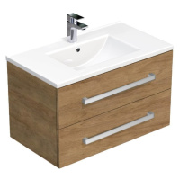 Koupelnová skříňka s umyvadlem SAT Cube Way 80x47,5x46 cm dub Hickory CUBE46802DHMOD