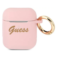 Guess GUA2SSSI AirPods cover pink Silicone Vintage Script (GUA2SSSI)