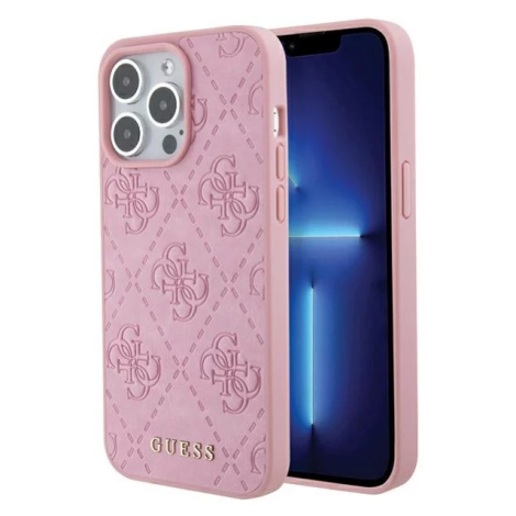 Kryt Guess GUHCP15XP4EPMP iPhone 15 Pro Max 6.7" pink hardcase Leather 4G Stamped (GUHCP15XP4EPM