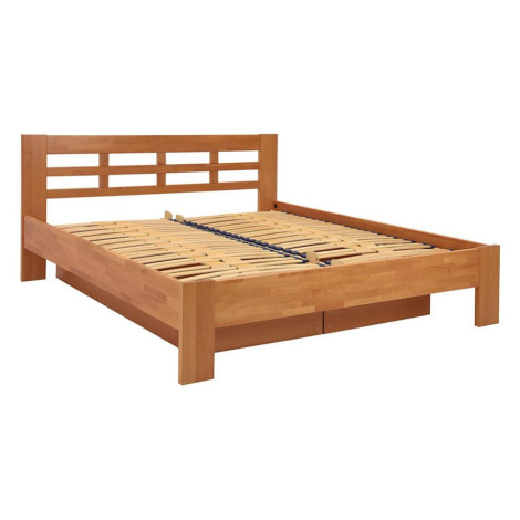 Dvoulůžková postel z masivu s úložným prostorem ANGELA 180x200 cm ořech 8590828141433