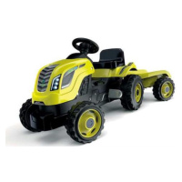 Dětský šlapací traktor XL zelený s vlečkou