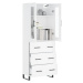 vidaXL Skříň highboard lesklá bílá 69,5 x 34 x 180 cm kompozitní dřevo