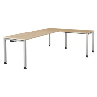 mauser Kombinovaný psací stůl s nohami ze čtvercové/obdélníkové trubky, v x š x h 680 - 760 x 20