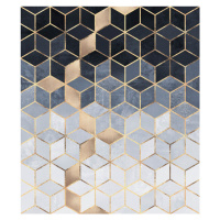 Ilustrace Soft Blue Gradient Cubes, Elisabeth Fredriksson, 35x40 cm