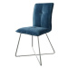 DELIFE Jídelní židle Maddy-Flex modrý samet podnož ve tvaru "X" z nerezové oceli