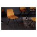 LuxD Designová židle Holland Retro hořčicově-žlutý samet