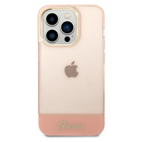 Zadní kryt Guess PC/TPU Camera Outline Translucent pro Apple iPhone 14 Pro Max, růžová