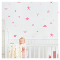 Růžové hvězdičky - samolepky na zeď pro dívku