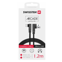 Textilní datový kabel Swissten Arcade USB/MICRO USB, 1,2m, černá