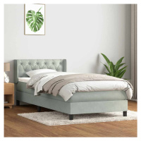 vidaXL Box spring postel s matrací světle šedá 80x210 cm samet