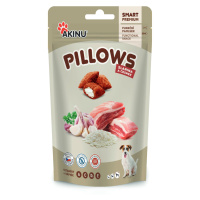 Akinu Pillows polštářky se slaninou a česnekem pamlsek pro psy 80 g