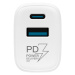 TESLA Power Charger T220 - duální rychlonabíječka 25 W PD 3.0/PPS (bílá barva)