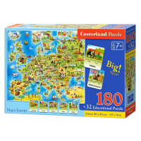 mamido  Puzzle Castorland Mapa Evropy 180 dílků Kvíz