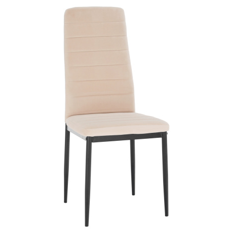 Židle, béžová Dulux, velvet látka / černý kov, COLETA NOVA Tempo Kondela