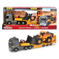 Majorette Kamion s nakladačem Volvo Truck Wheel Loader 35 cm délka se zvukem a světlem