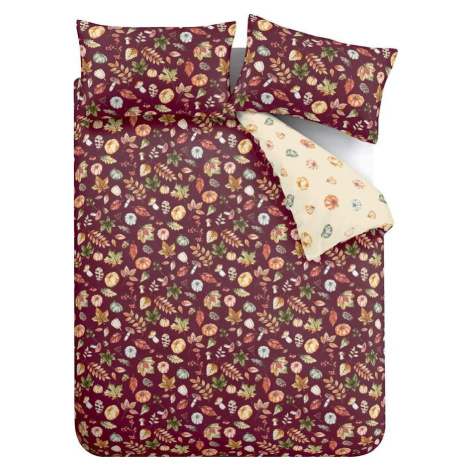 Fialové povlečení na dvoulůžko/prodloužené 230x220 cm Autumn Pumpkins – Catherine Lansfield