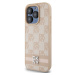 DKNY PU Leather Checkered Pattern and Stripe kryt iPhone 13 Pro Max růžový