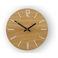 ModernClock Nástěnné hodiny Carlo Wood hnědo-bílé