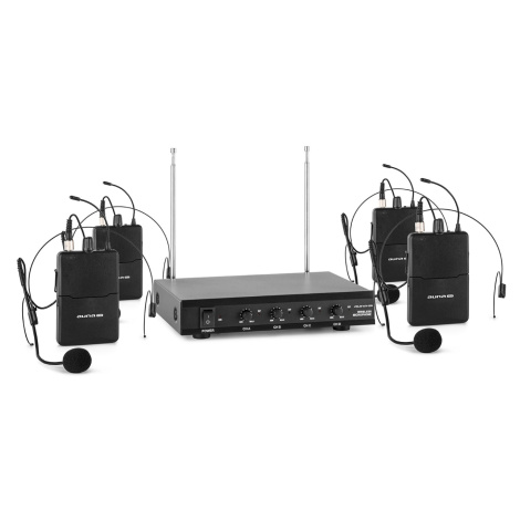 Auna Pro VHF-4-HS 4kanálová VHF mikrofonní sada 4x headset 50 m