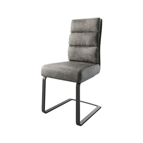 DELIFE Jídelní židle Pela-Flex šedá vintage konzolová podnož plochá černá