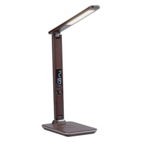 PAUL NEUHAUS LED stolní lampa hnědá barva s funkcí stmívání, indukčním nabíjením mobilních telef