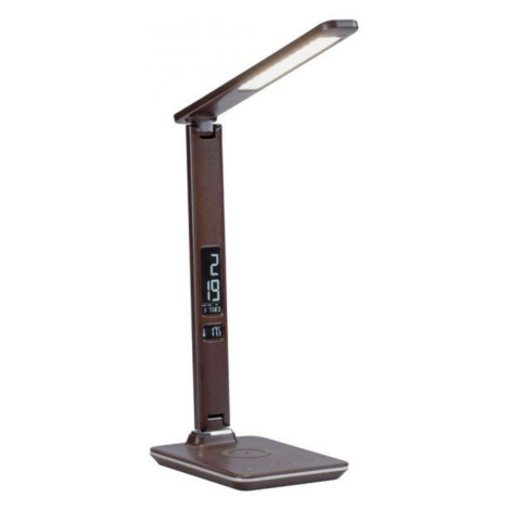 PAUL NEUHAUS LED stolní lampa hnědá barva s funkcí stmívání, indukčním nabíjením mobilních telef