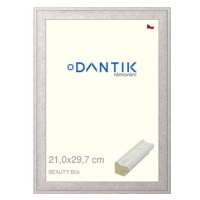 DANTIK rámeček 21 × 29,7, BEAUTY Bílý sklo čiré