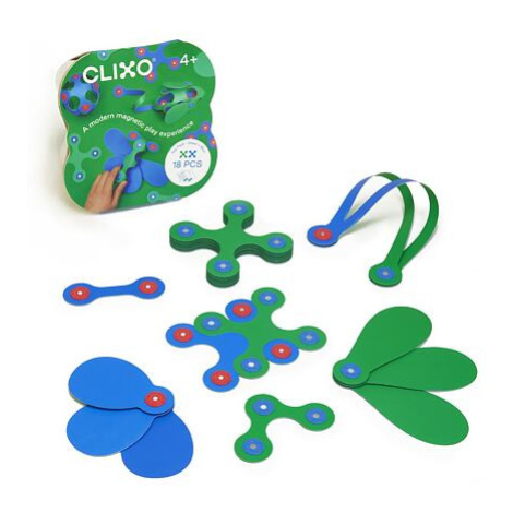 CLIXO Itsy Green & Blue - magnetická stavebnice 18 kusů