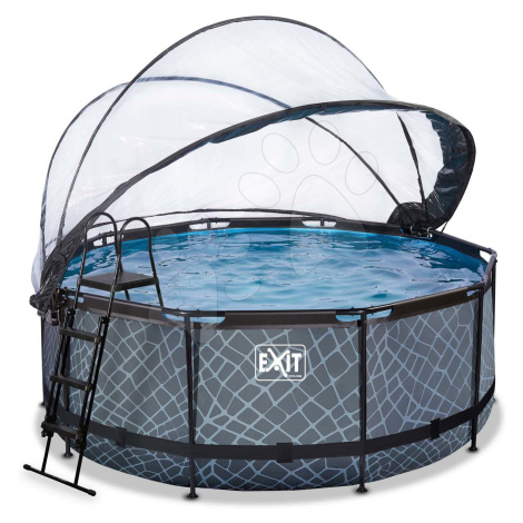 Bazén s krytem a pískovou filtrací Stone pool Exit Toys kruhový ocelová konstrukce 360*122 cm še