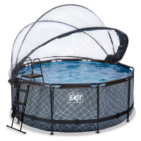 Bazén s krytem a pískovou filtrací Stone pool Exit Toys kruhový ocelová konstrukce 360*122 cm še