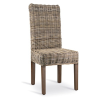 Estila Koloniální židle Rattan v přírodní barvě z ratanu a masivního dřeva Mindi 100cm