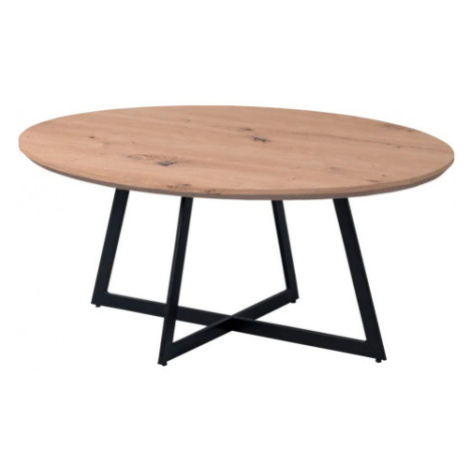 Oválný konferenční stolek Yarra, černý/dub artisan Asko