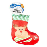 Duvo+ Vánoční hračka - Plyšová ponožka 18 × 15 × 7 cm mix barev
