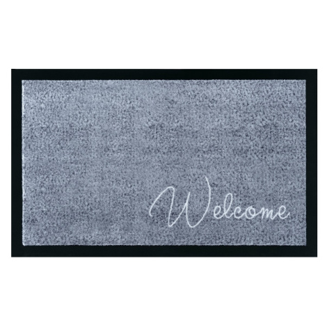 Mujkoberec Original Protiskluzová rohožka Welcome 104507 Grey/Blue - na ven i na doma - 45x75 cm